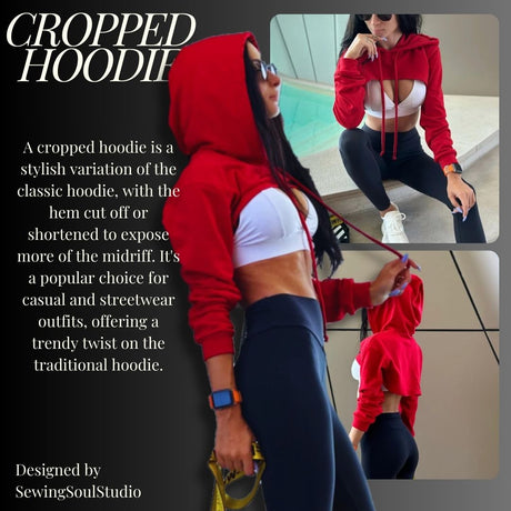 Cropped Hoodie with Pattern