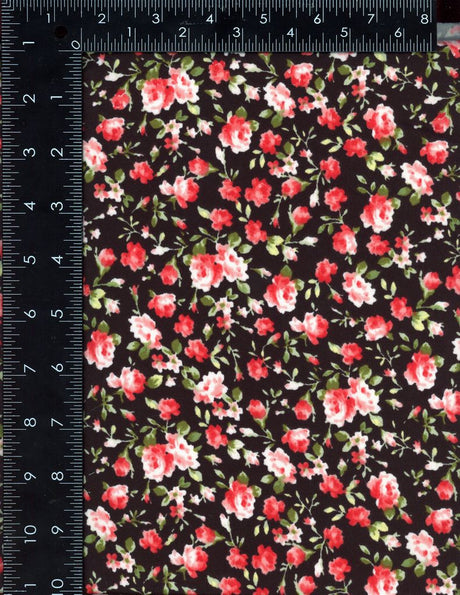 NFF200220-009 BLACK/CORAL BLACK DTY BRUSHED PRINTS FLORAL ITEMS ORANGE