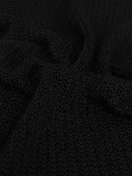 NOV-1043 BLACK RIBBED KNIT