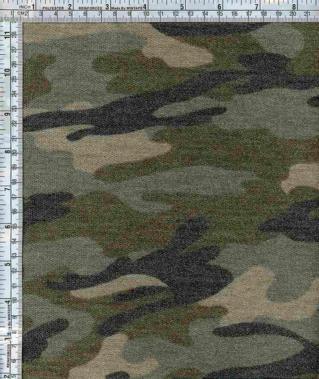 NF00033-012 A H.GRAY/GREEN/MOCHA BROWN CAMOUFLAGE PRINTS FRENCH TERRY GRAY GREEN ITEMS