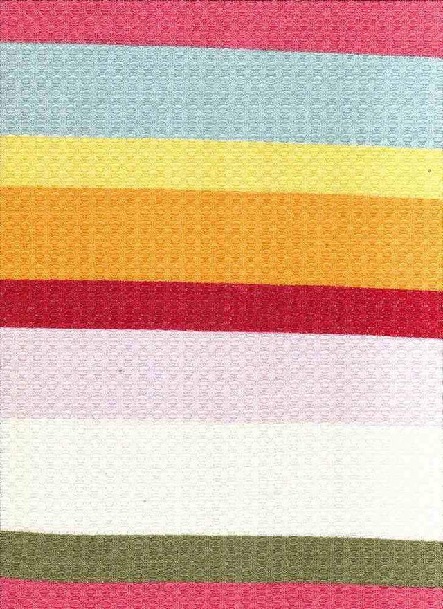 Fabric Wholesale Depot MULTICOLOR STRIPE PRINTED ON POLYESTER RAYON SPANDEX WAFFLE NFS190712-038.