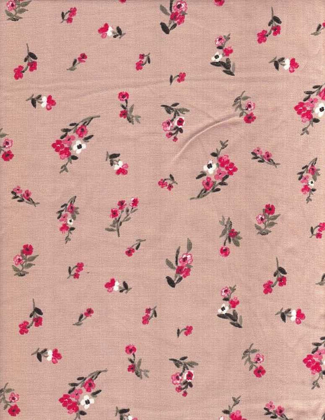 Fabric Wholesale Depot SUPER SOFT POLYESTER SPANDEX DBP / DTY BRUSHED FLORAL [NFF181207-009].