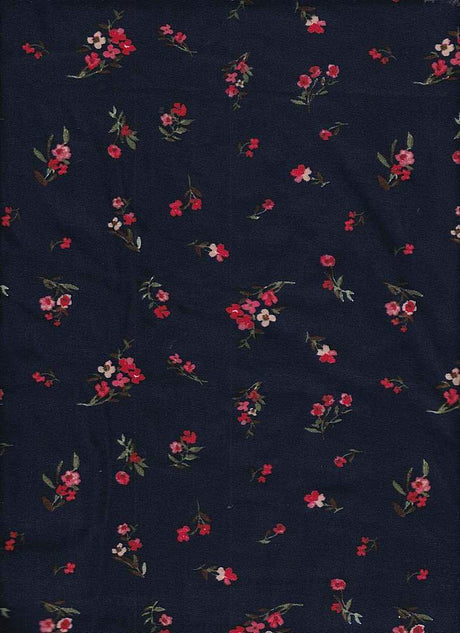 Fabric Wholesale Depot SUPER SOFT POLYESTER SPANDEX DBP / DTY BRUSHED FLORAL [NFF181207-009].