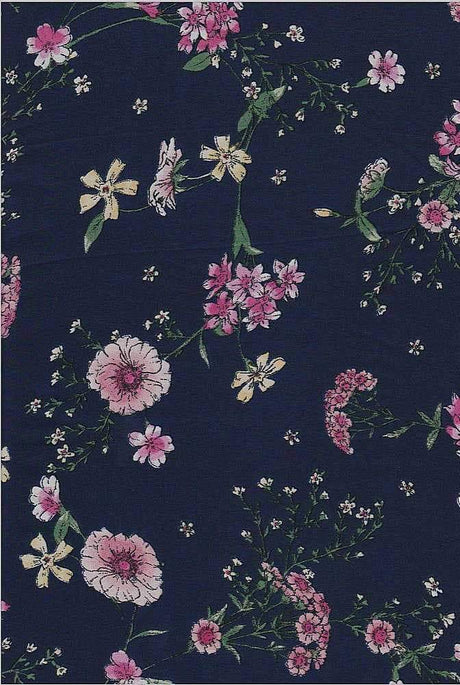 Fabric Wholesale Depot FLORAL PRINT ON POLYESTER SATIN CHIFFON [NFF190409-035].