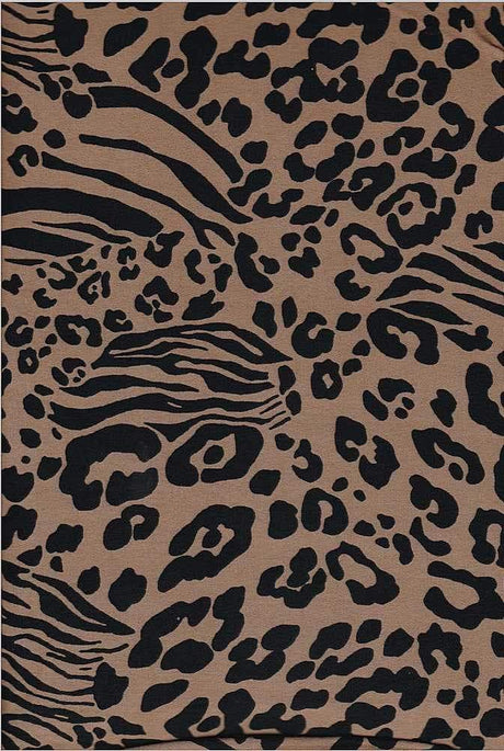 Fabric Wholesale Depot SUPER SOFT POLYESTER SPANDEX DBP / DTY BRUSHED LEOPARD/ZEBRA [NFA190846-009].