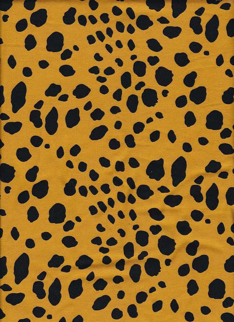 NFA190630-009 MUSTARD/BLACK ANIMAL PRINTS BLACK DTY BRUSHED ITEMS YELLOW