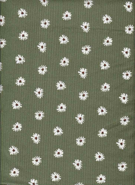 Fabric Wholesale Depot SMALL FLORAL PRINTED ON SOFT POLYESTER SPANDEX 4X2 RIB NFF200707-026.