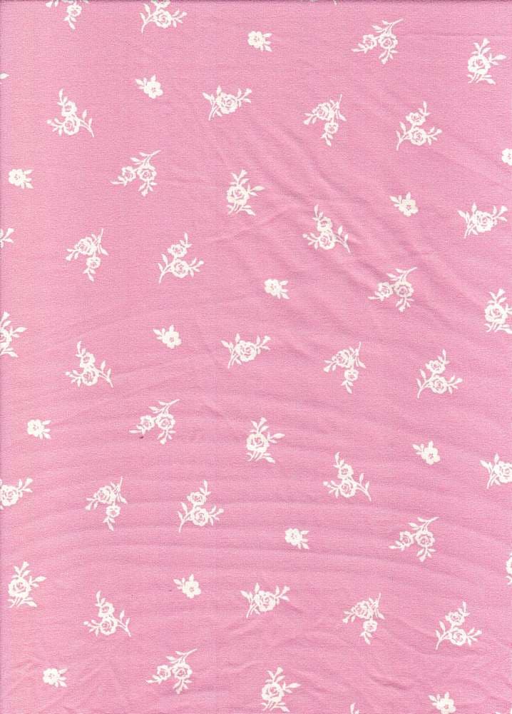 Fabric Wholesale Depot SUPER SOFT POLYESTER SPANDEX DBP / DTY BRUSHED SMALL FLORAL [NFF200603-009].