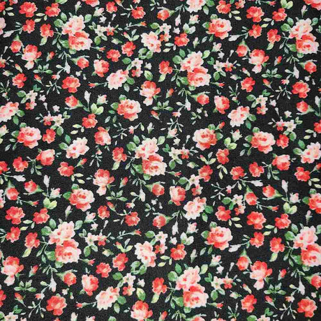 Fabric Wholesale Depot SUPER SOFT POLYESTER SPANDEX DBP / DTY BRUSHED SMALL FLORAL [NFF200220-009].