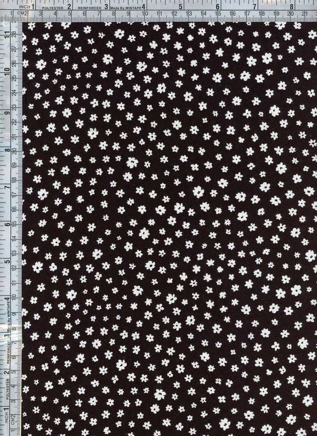 NFF200714-011 BLACK RAYON CHALLIS FLORAL PRINTS BLACK ITEMS