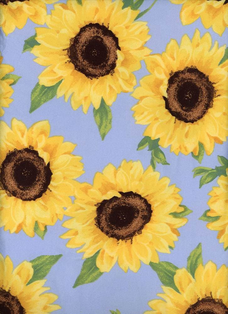 Fabric Wholesale Depot SUPER SOFT POLYESTER SPANDEX DBP / DTY BRUSHED BIG SUNFLOWER [NFF201027B-009].