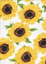 Fabric Wholesale Depot SUPER SOFT POLYESTER SPANDEX DBP / DTY BRUSHED BIG SUNFLOWER [NFF201027B-009].