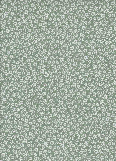 NFF190611B-011 SAGE/OFFWHITE RAYON CHALLIS FLORAL PRINTS