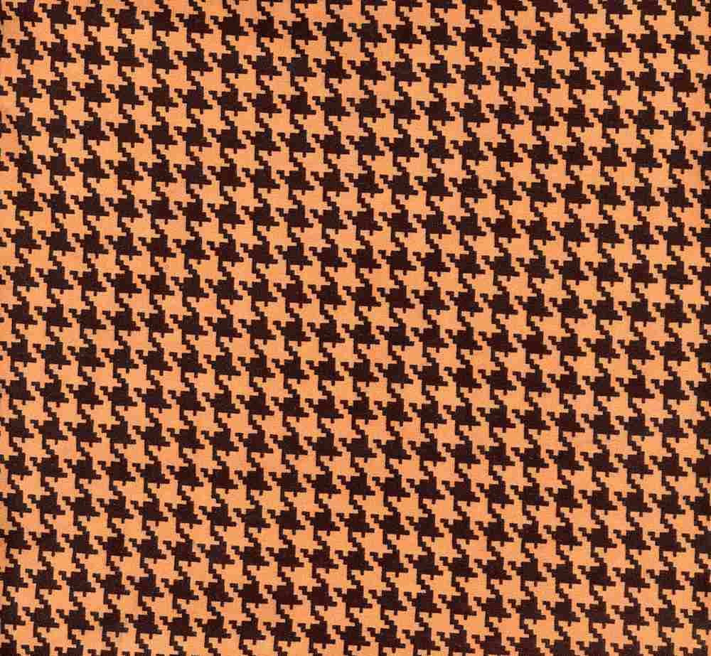 NFG210310-009 RUST/BLACK BLACK DTY BRUSHED PRINTS HOUNDSTOOTH ITEMS ORANGE