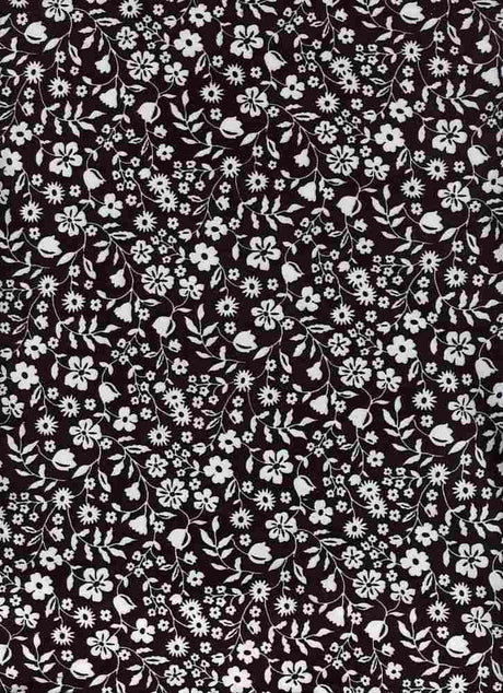 NFF210325-009 BLACK BLACK DTY BRUSHED PRINTS FLORAL ITEMS