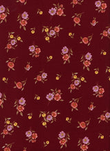 NFF190237C-009 BURGUNDY DTY BRUSHED PRINTS FLORAL ITEMS RED