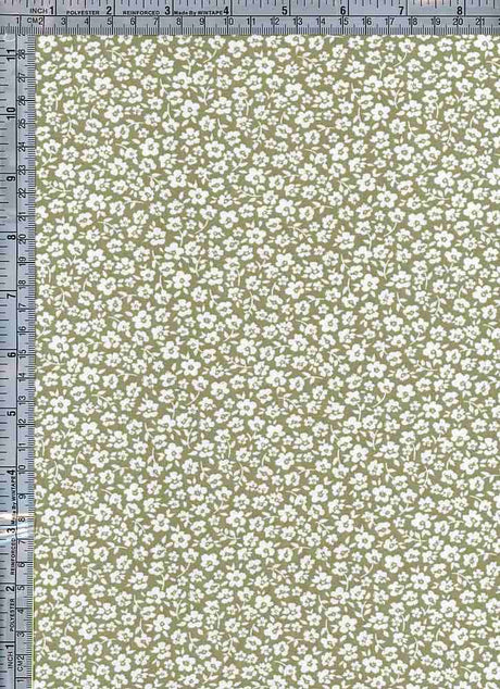 NFF190611B-009 DK. SAGE/WHITE DTY BRUSHED PRINTS FLORAL GREEN ITEMS WHITE