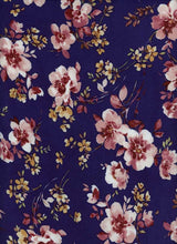 NFF210324B-009 NAVY/ROSE BLUE DTY BRUSHED PRINTS FLORAL ITEMS PINK