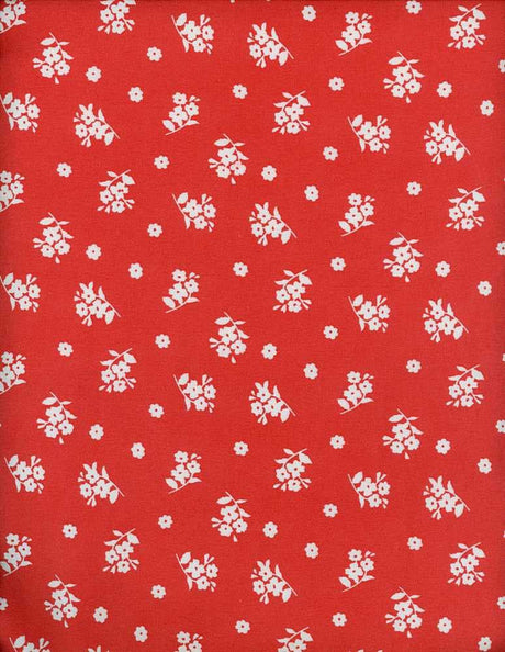 NFF210212C-009 CORAL TOMATO DTY BRUSHED PRINTS FLORAL ITEMS ORANGE RED