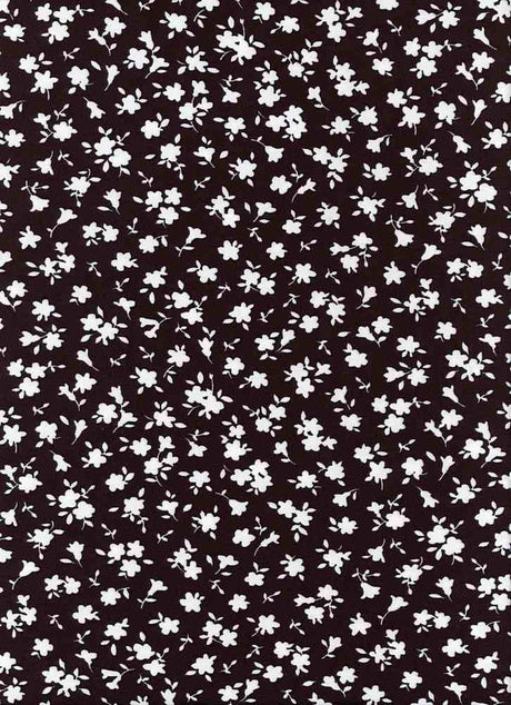 NFF210517B-009 BLACK BLACK DTY BRUSHED PRINTS FLORAL ITEMS