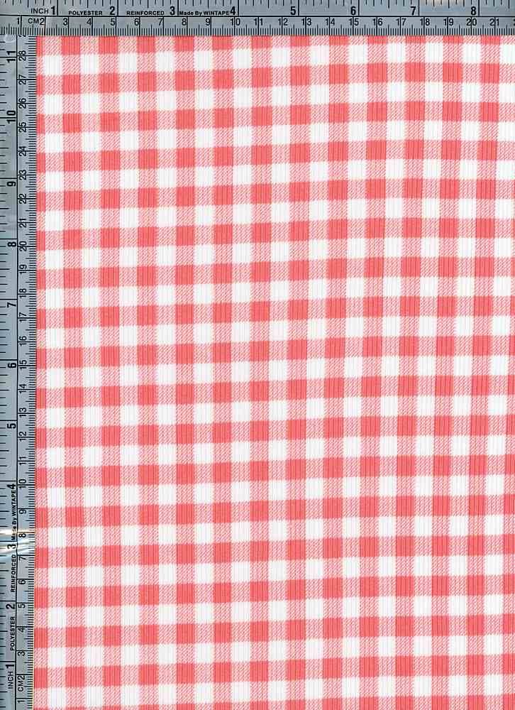 Fabric Wholesale Depot GINGHAM PLAID PRINTED IN 2X2 YUMMY RIB NFP210121-058.