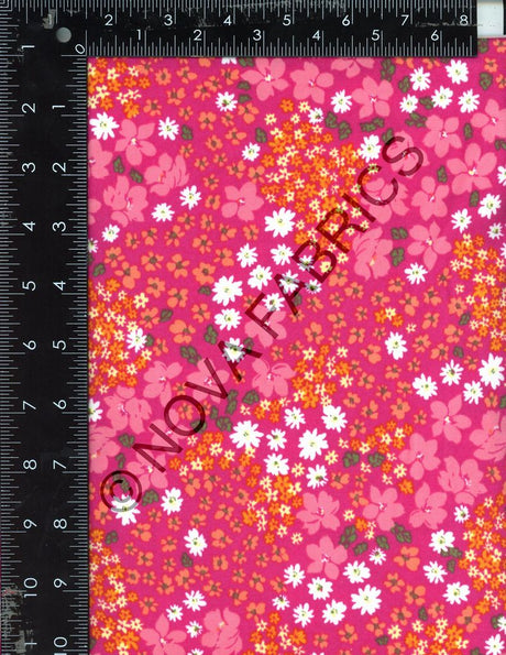 NFF220314-009 C13/FUCHSIA DTY BRUSHED PRINTS FLORAL